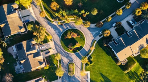 aerial view landscape maintenance 