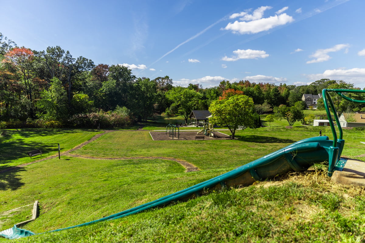 Pondview HOA landscaping park slide trees