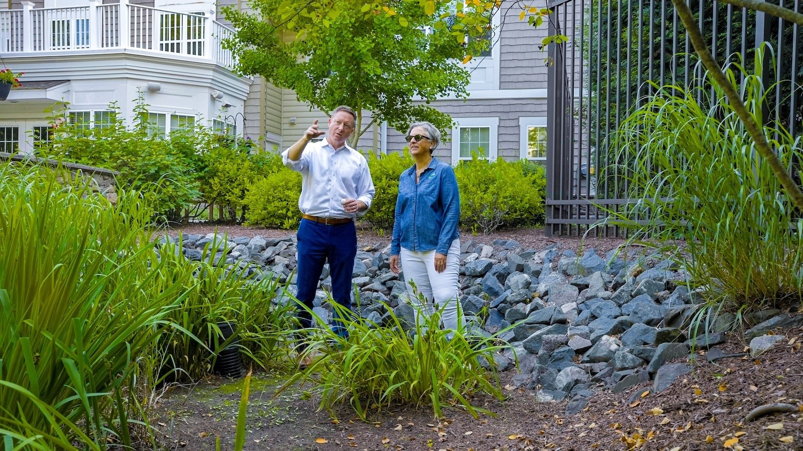 Brightview Rolling Hills account manager and property manager landscape bed dry creek 