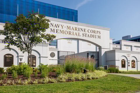 Navy marine corps memorial stadium sign 