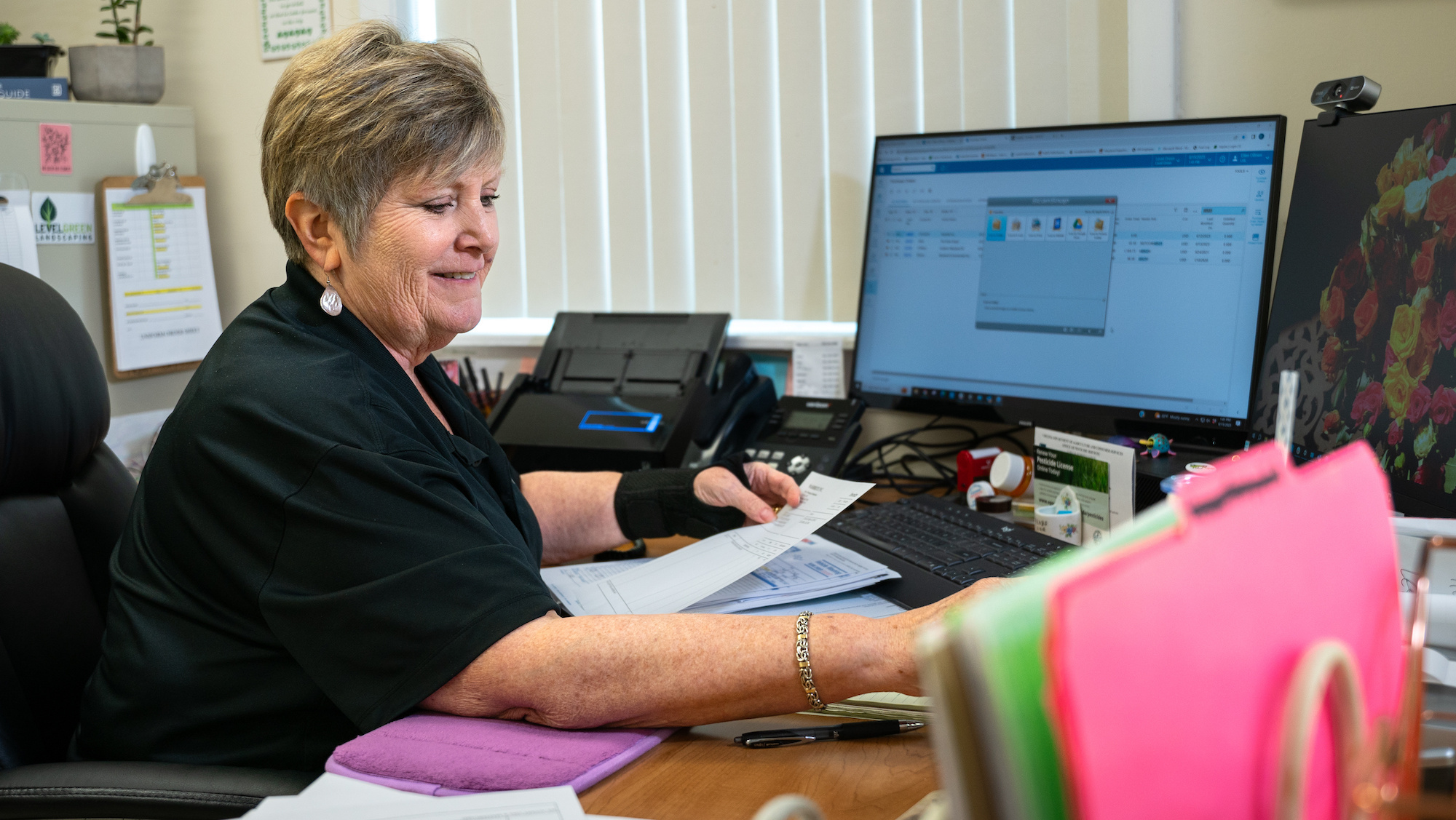 Ellen OBrien at desk 