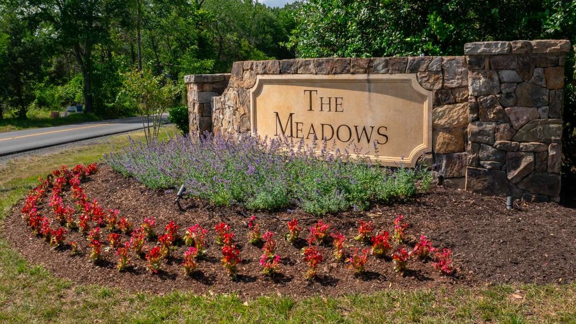 Loudoun Meadows HOA commercial landscaping The Meadows monument sign flowers planting