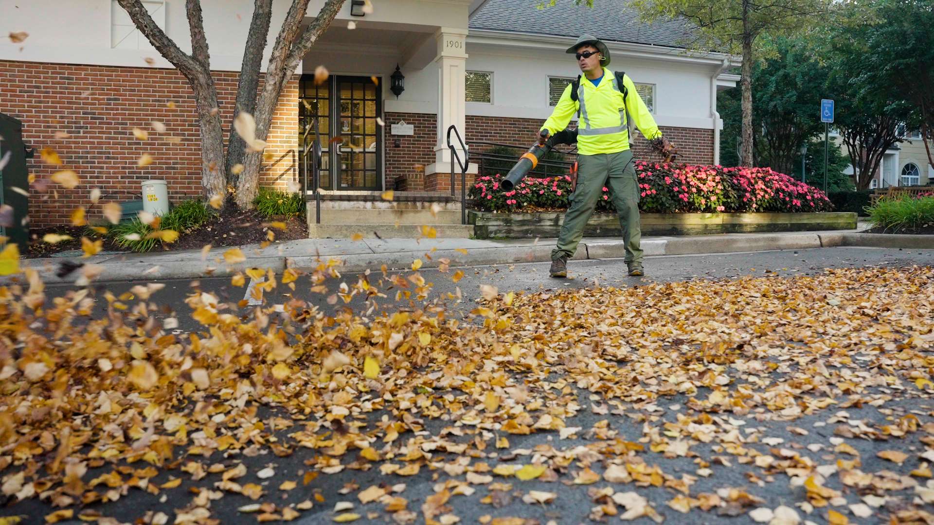 West Market Community Association crew team leaf blowing 2