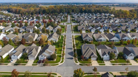 aerial photo of HOA homes