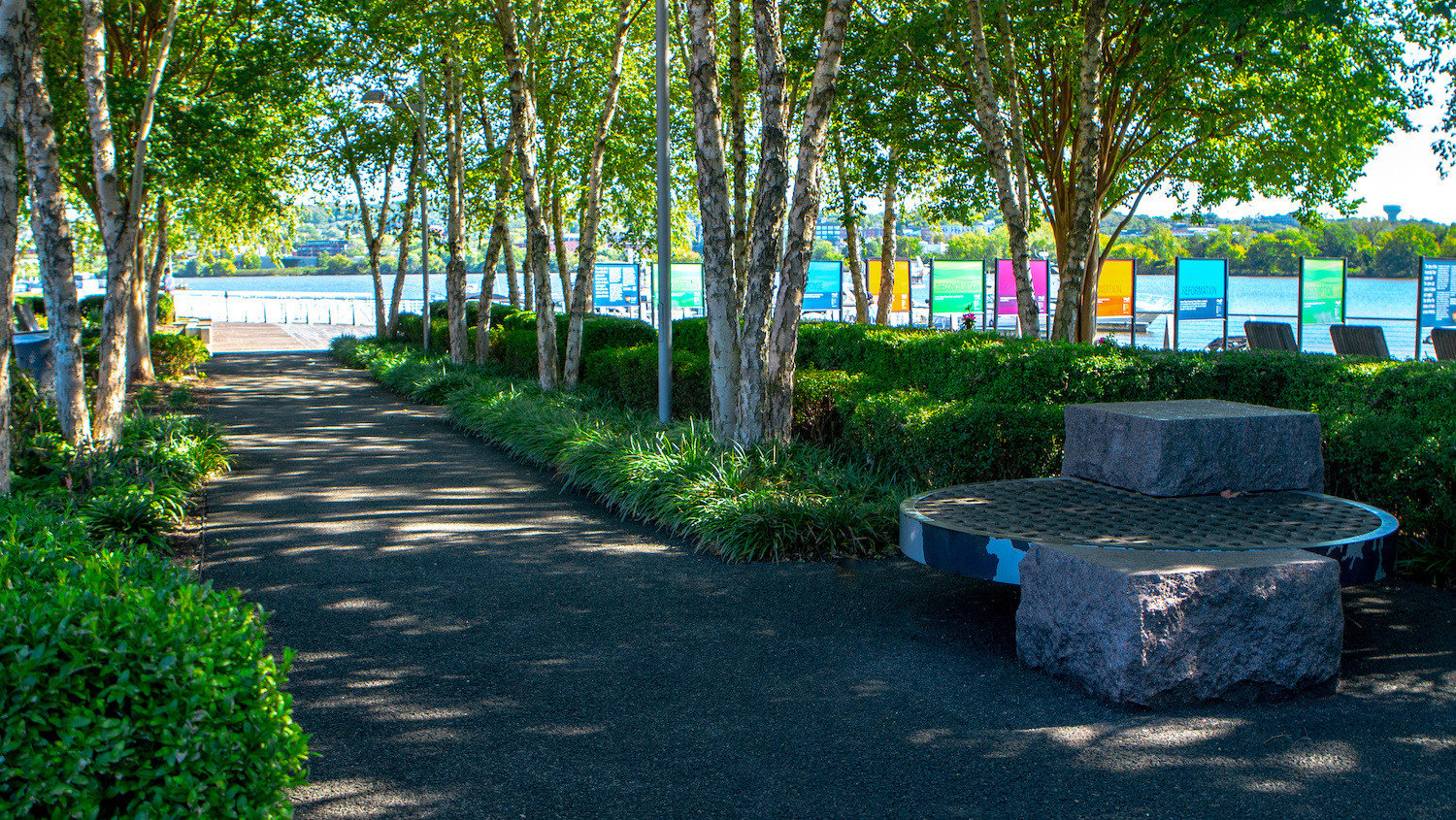 Capitol Riverfront Improvement District walkway park plant beds