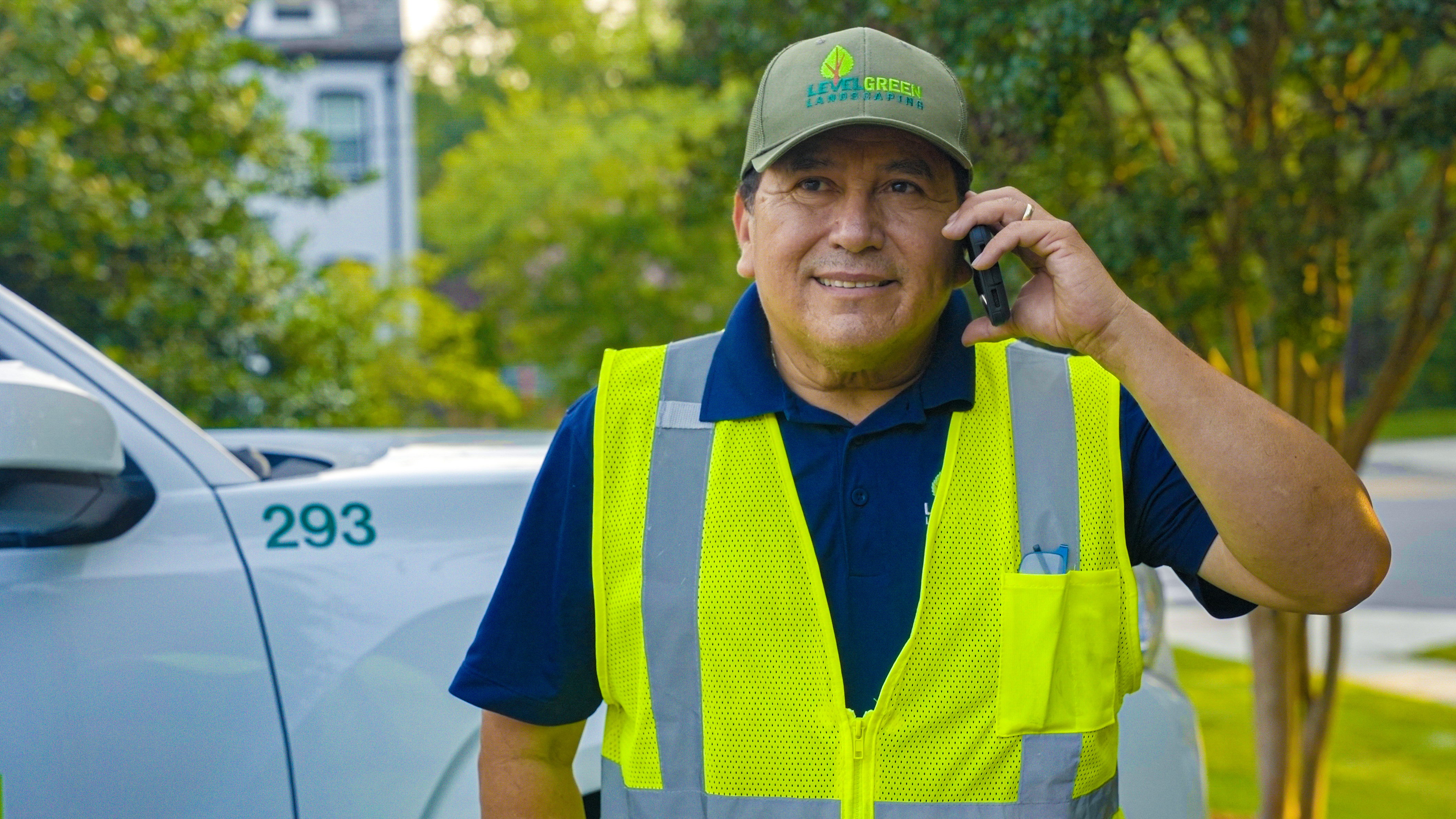 Franciscan Monastery crew on phone 