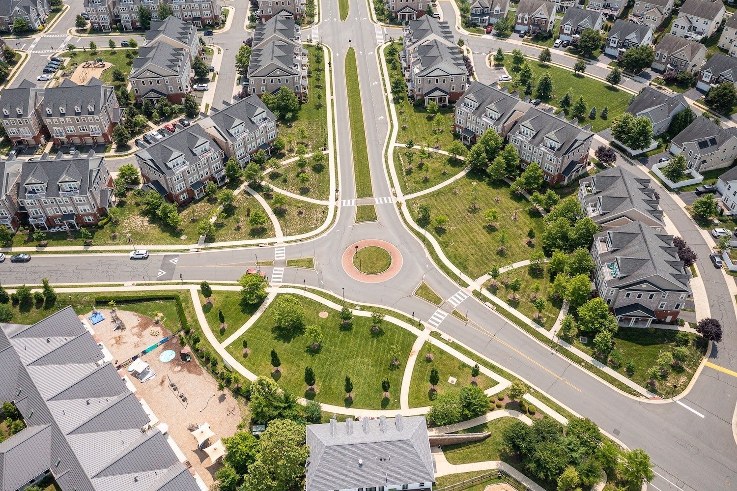 Goose Creek Preserve aerial view green lawn 8