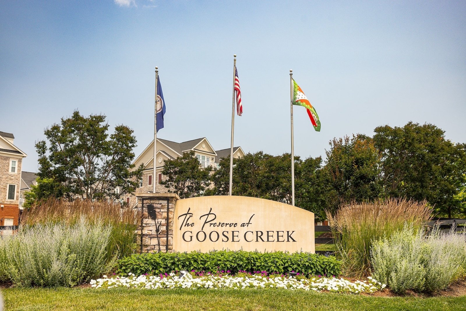 Goose Creek Preserve entrance sign landscape beds 2