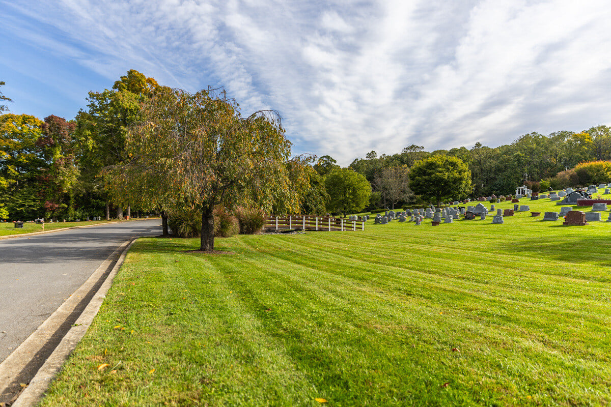 Parklawn Cemetary grounds large green grass 