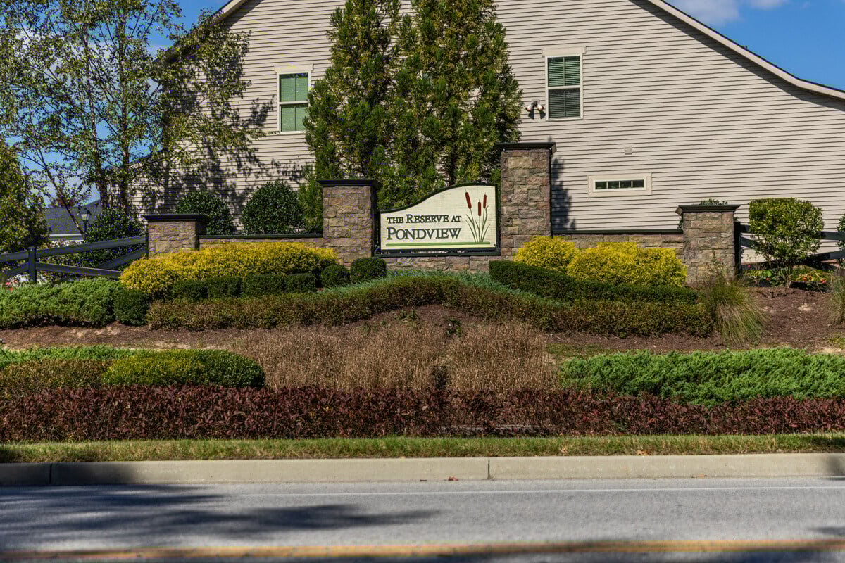 Pondview HOA landscaping entrance sign plant beds 4