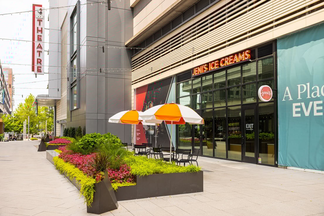 The boro raised landscape bed container garden outdoor seating restaurant 