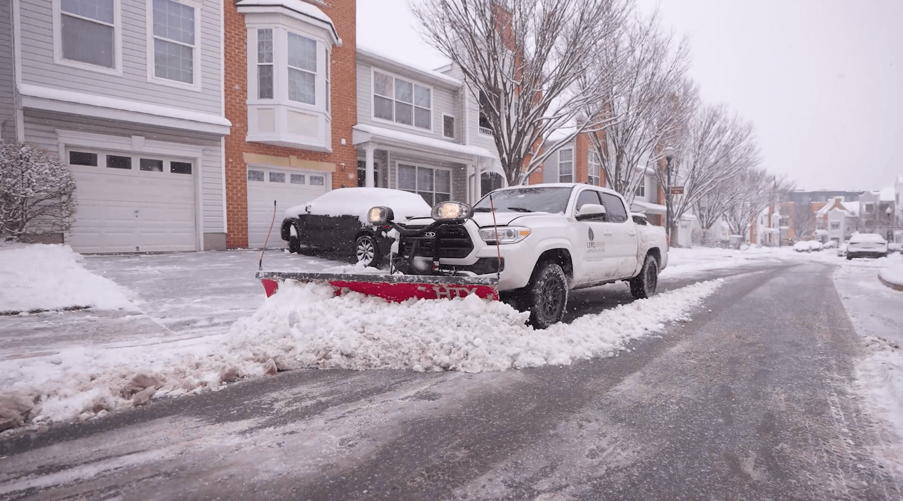 Truck Plowing Snow HOA Street