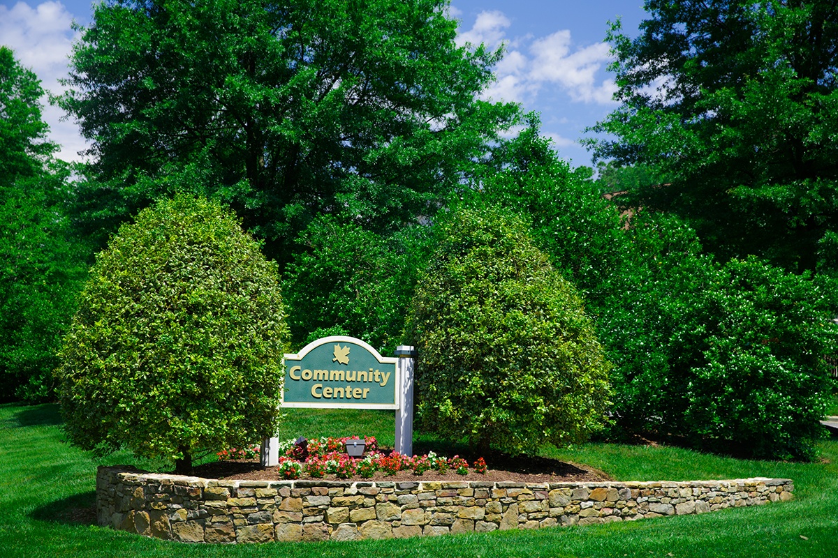 landscaping around signage