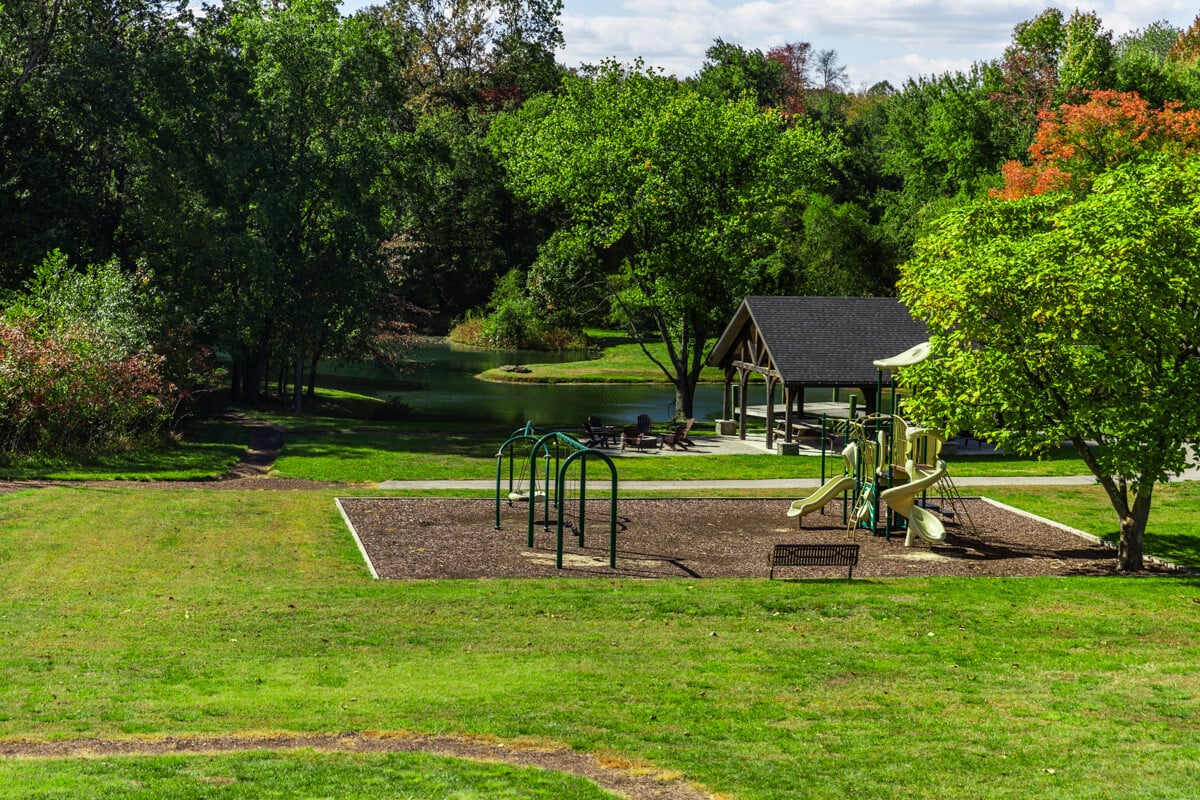 Pondview HOA landscaping park pond play equipment 