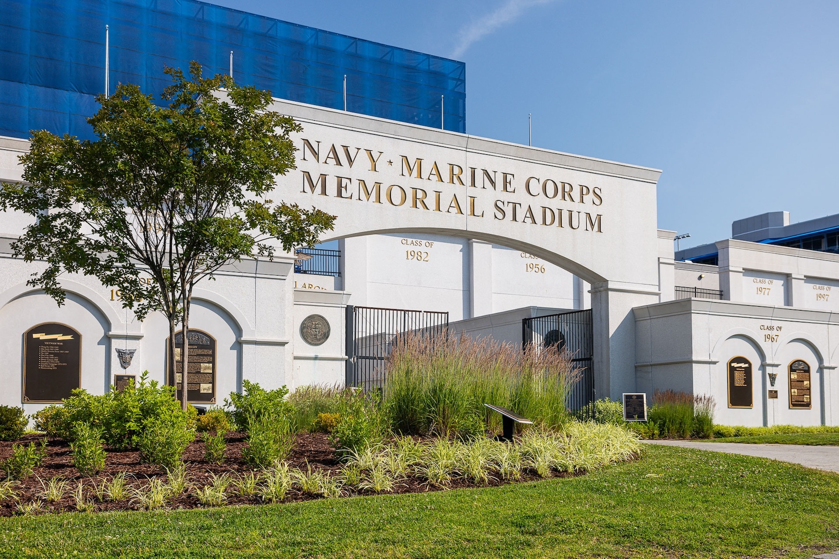 Navy marine corps memorial stadium sign 