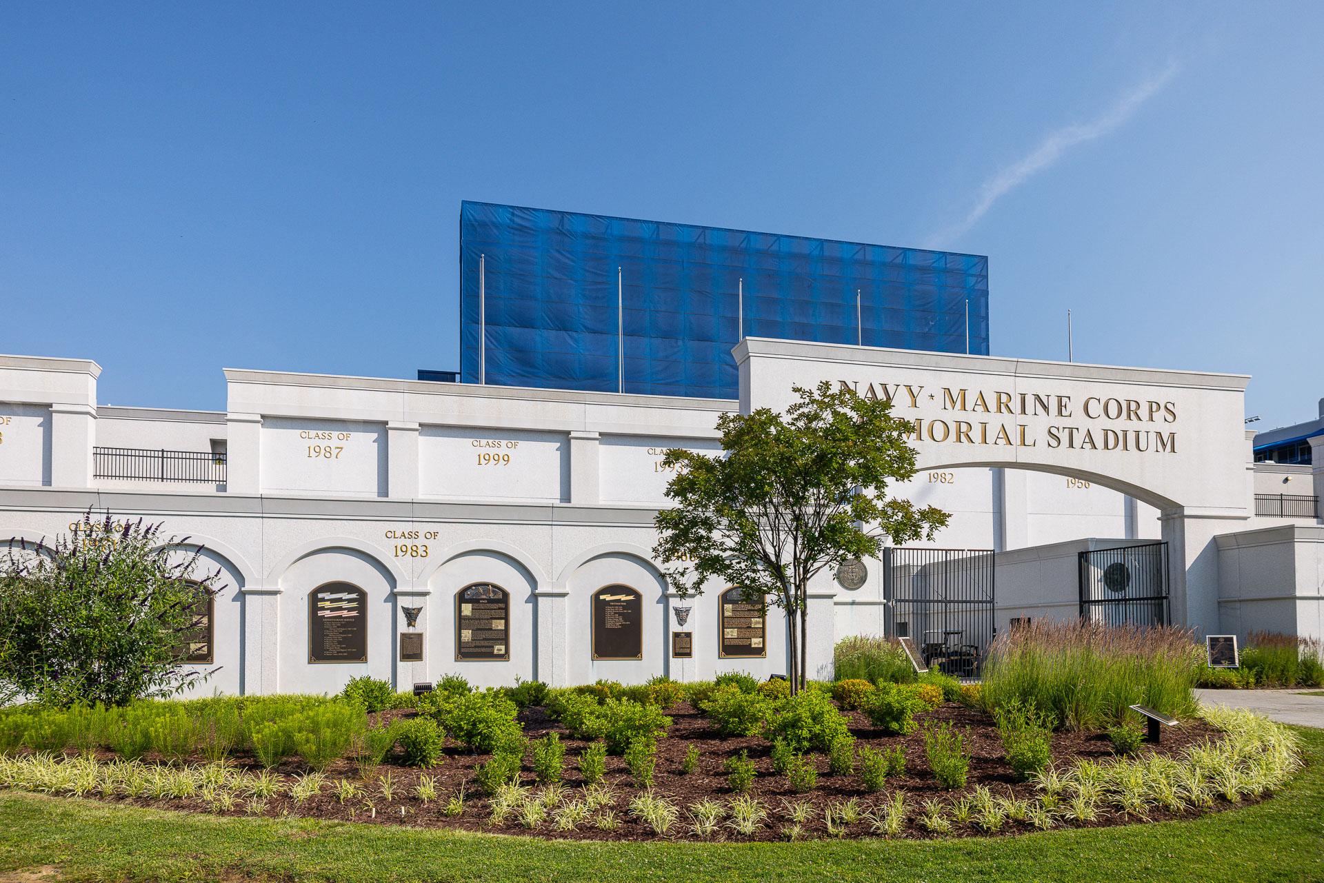 Navy Memorial Stadium landscape bed entrance 2