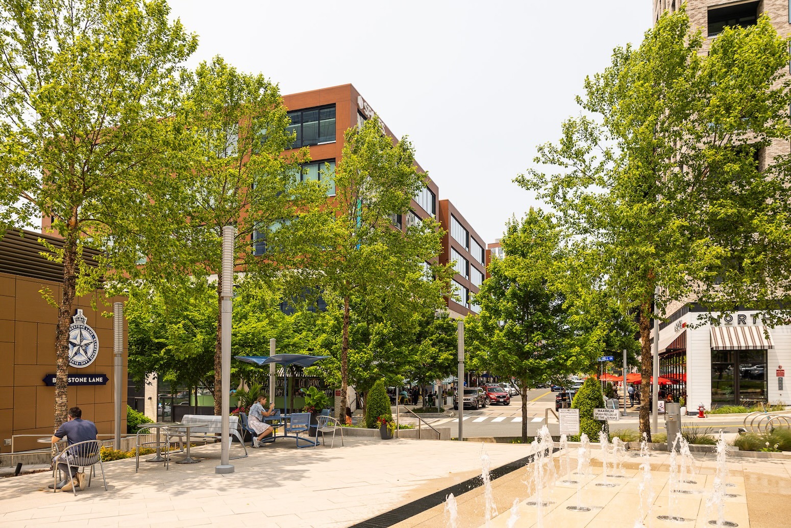 The boro outdoor seating water feature landscape beds 