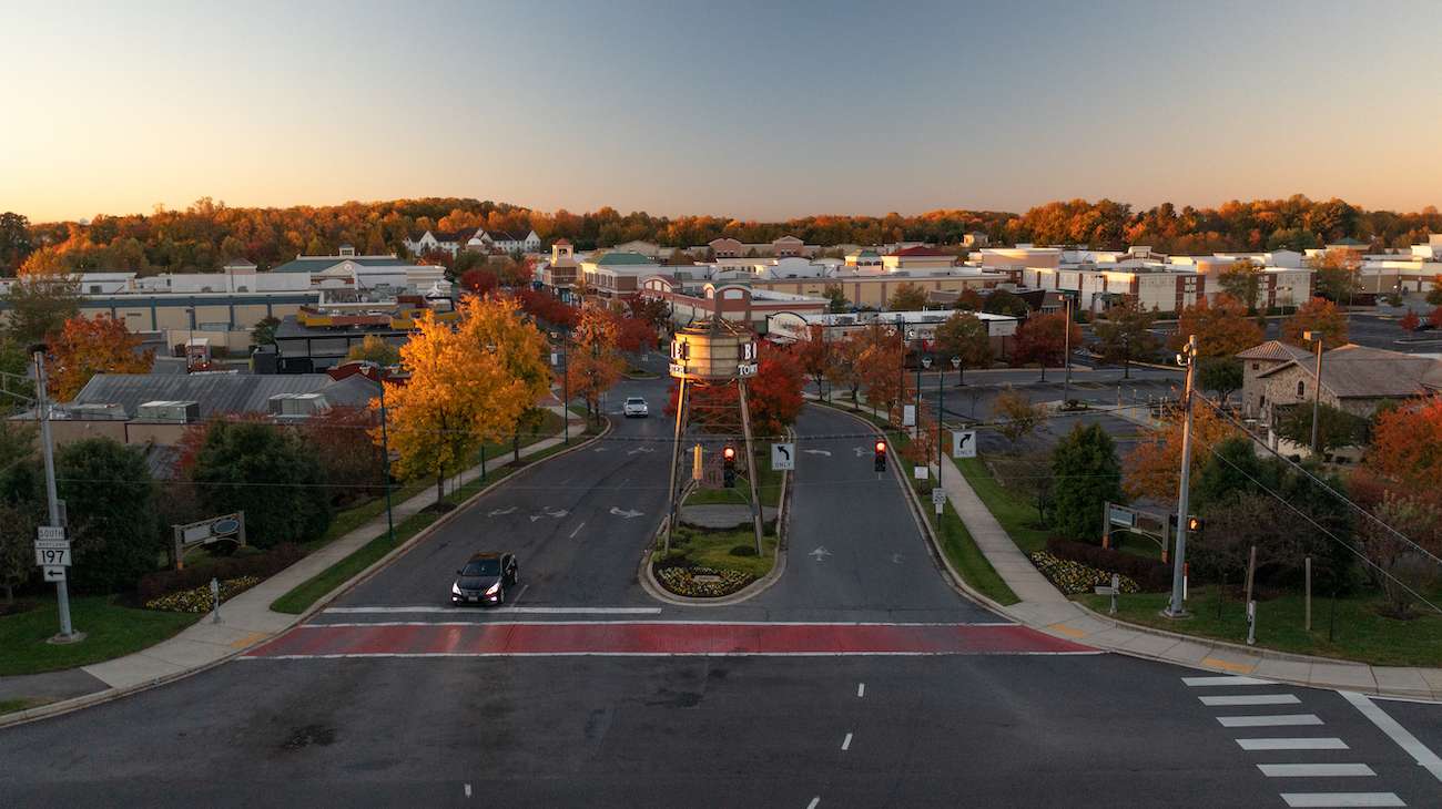 Bowie Maryland town center aerial view
