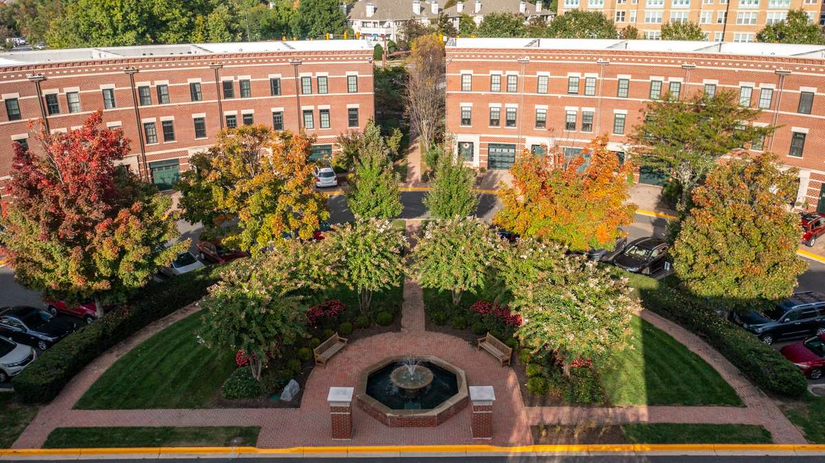 West Market Community Association aerial water feature fountain